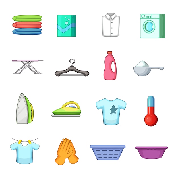 Conjunto de iconos de lavandería