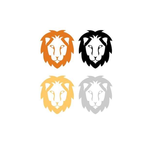 Conjunto de iconos de león ilustración vectorial