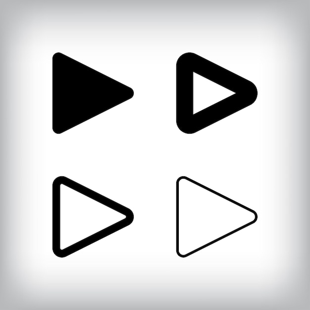 Conjunto de iconos de letreros de grabado simple 4 Diferentes espesores y diseños de casas de juego Icono de observación y avance