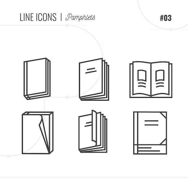 conjunto de iconos de libro y cuaderno
