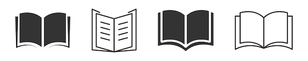 Conjunto de iconos de libros abiertos Conjunto de iconos de libros