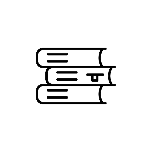Conjunto de iconos de libros Símbolo vectorial de literatura abierta Librería libros de educación y signo de diccionario