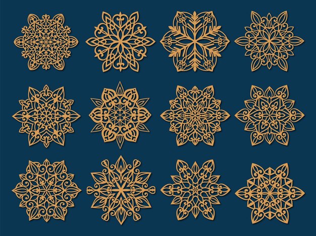 conjunto de iconos de línea delgada de copos de nieve, como paquete de iconos de copo de nieve de copo de nieve simples
