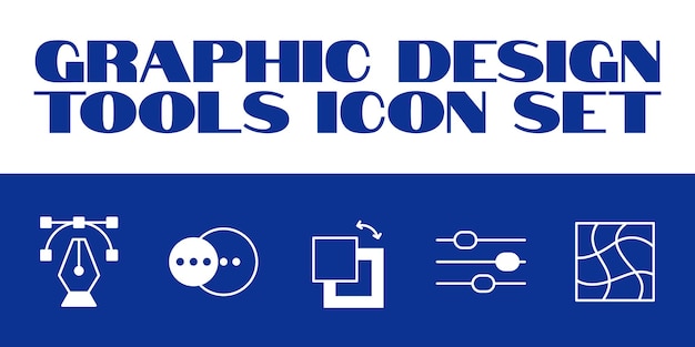 Conjunto de iconos de línea delgada de diseño gráfico Creatividad artística y diseño gráfico Iconos vectoriales