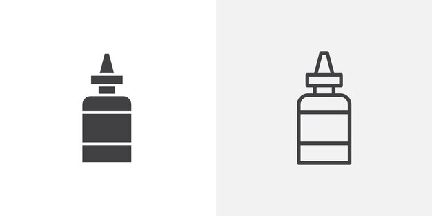 Conjunto de iconos de línea delgada de spray nasal