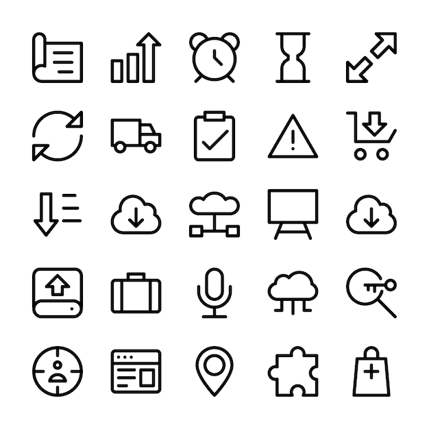 Conjunto de iconos de línea de interfaz de usuario