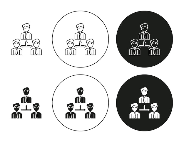 Conjunto de iconos de línea plana de terceros Vector de ilustración de línea delgada de terceros