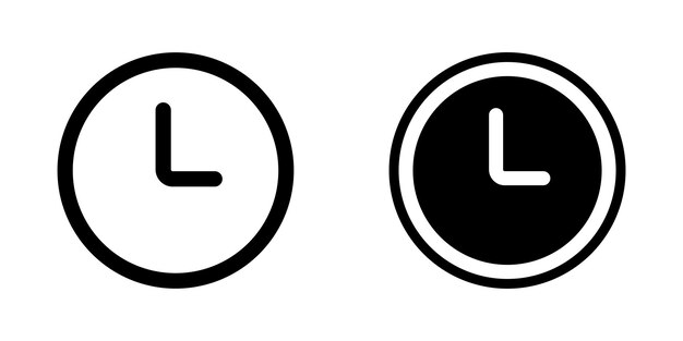 Conjunto de iconos de línea de vector de reloj