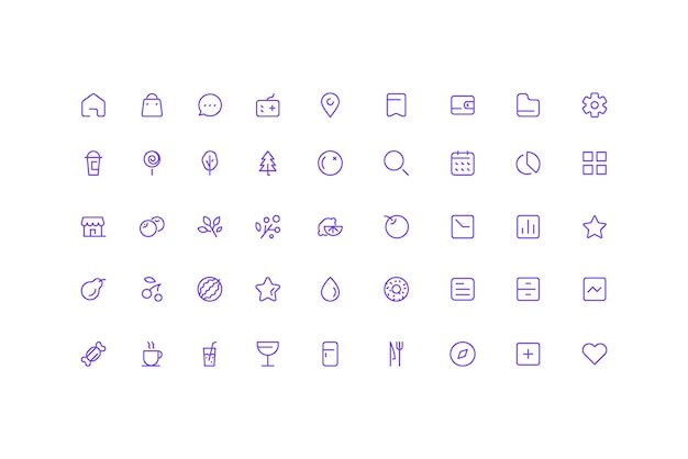 Conjunto de iconos de línea de vector simple