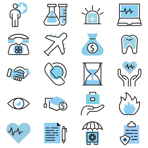 Conjunto de iconos de línea vectorial de negocios