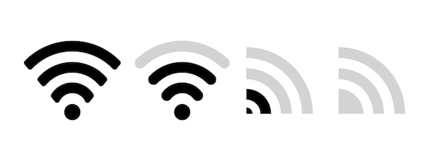 Conjunto de iconos de línea wifi Red de comunicación sitio web de comunicación computadora World Wide Web Red social de Google tienda en línea Icono vectorial para negocios y publicidad