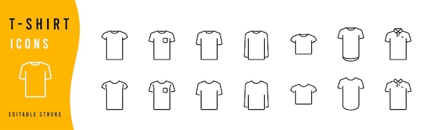 Conjunto de iconos de líneas de camiseta ilustración de iconos lineales