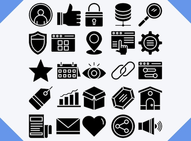 conjunto de iconos llenos de interfaz de usuario vectorial