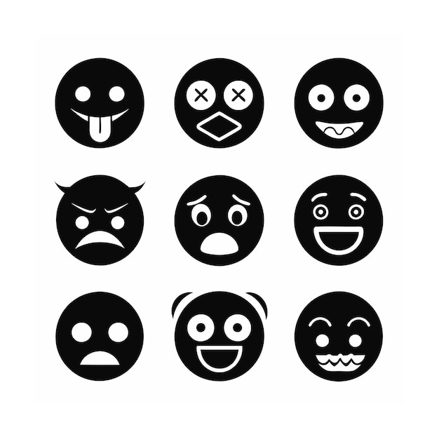 Conjunto de iconos llenos de negro