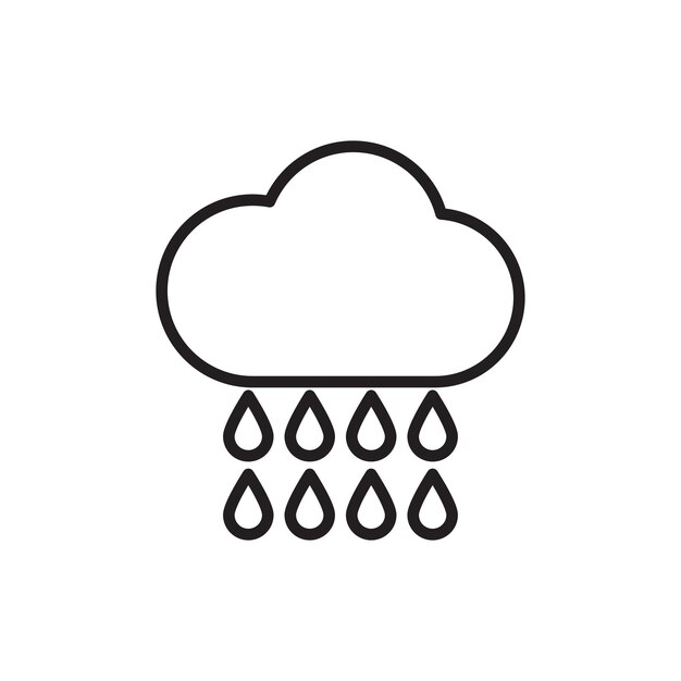 Conjunto de iconos de lluvia Símbolo vectorial de nubes de clima lluvioso Signo de pronóstico de lluvia Conjunto De iconos de monzones y gotas de lluvia
