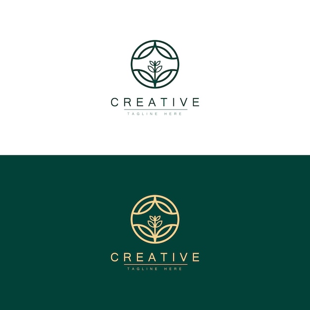 Conjunto de iconos y logotipo de adorno floral Colección de diseño de logotipos de flores de belleza abstracta
