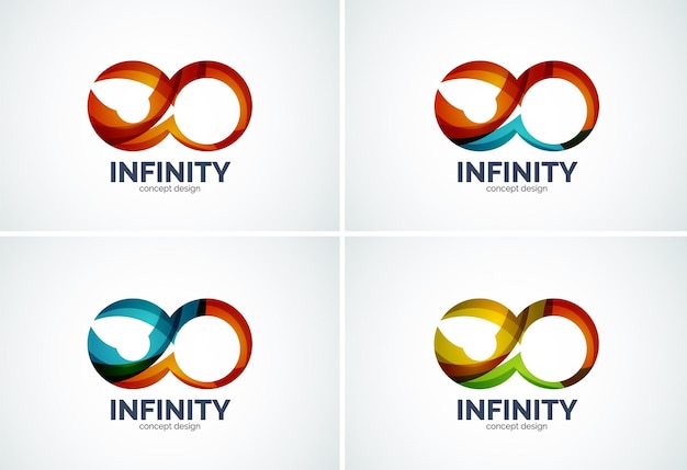 Conjunto de iconos de logotipo de empresa infinita