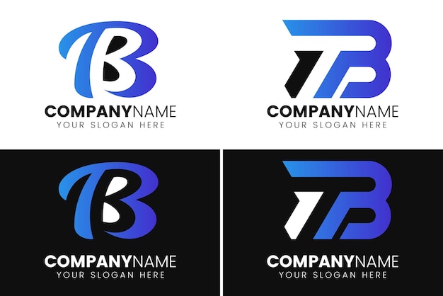 Conjunto de iconos de logotipo de letra b