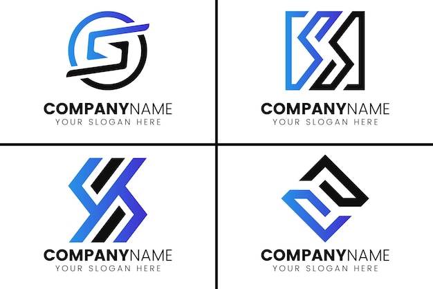 Conjunto de iconos de logotipo de letra s