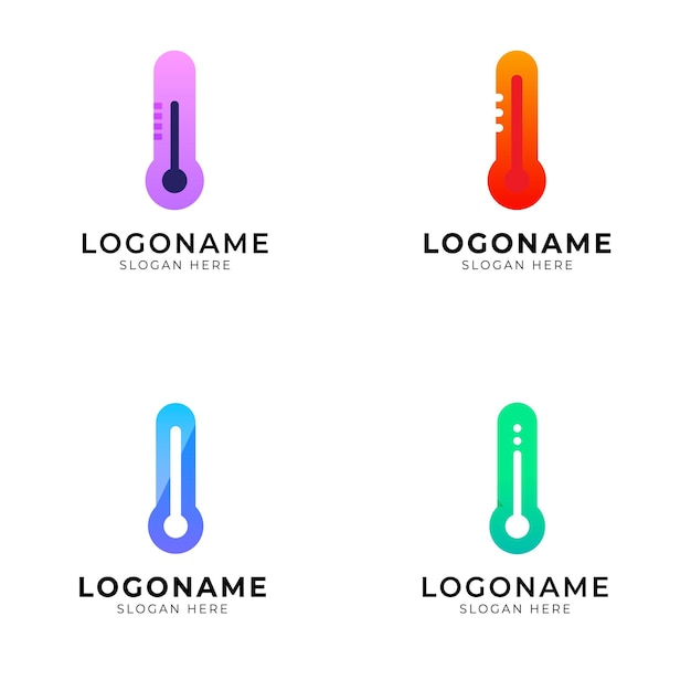 conjunto de iconos del logotipo del termómetro