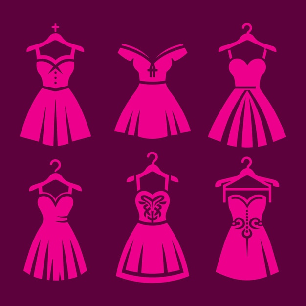 Conjunto de iconos de logotipo de vector femenino