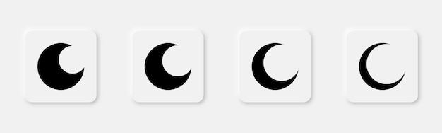 Conjunto de iconos de la luna Símbolo de la fase de la luna Icono de la media luna en glifo