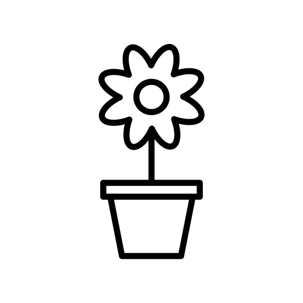 Conjunto de iconos de macetas de flores símbolo de vector de maceta de plantas de interior botánica signo botánico icono de plantas florales