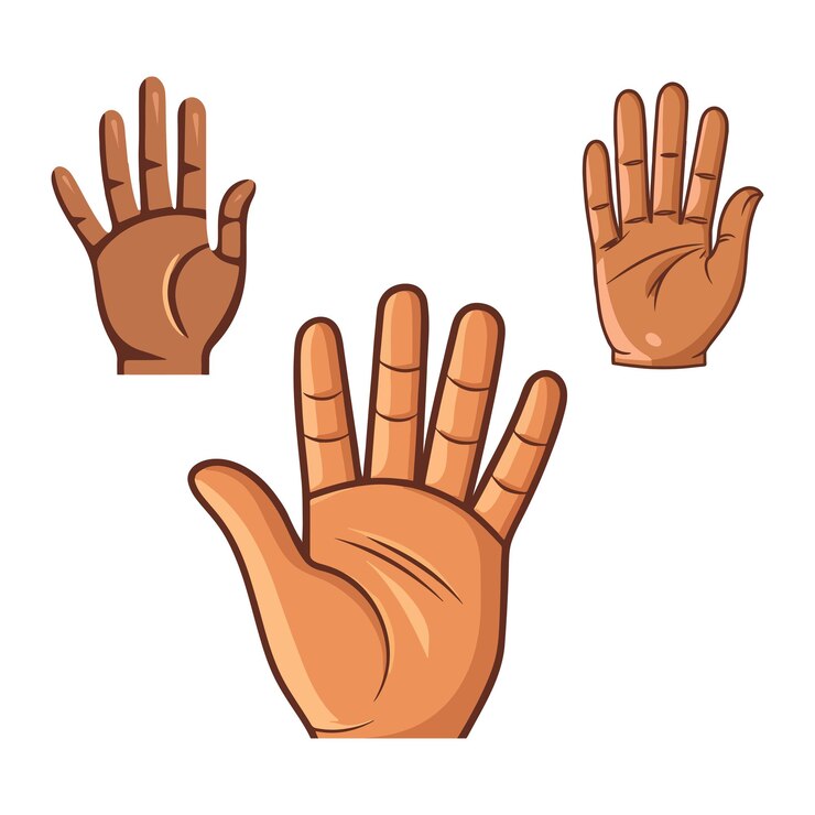 Vector conjunto de iconos de manos humanas vector premium