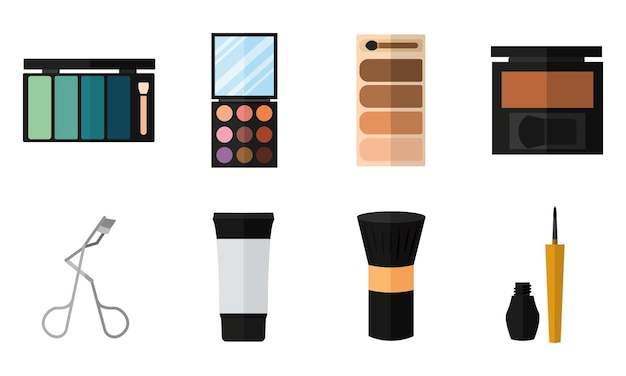 Conjunto de iconos de maquillaje Icono de moda Ilustración vectorial