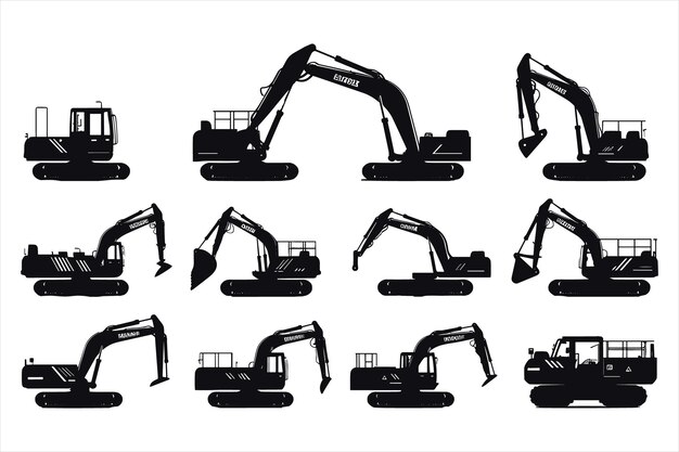Conjunto de iconos de máquinas de construcción