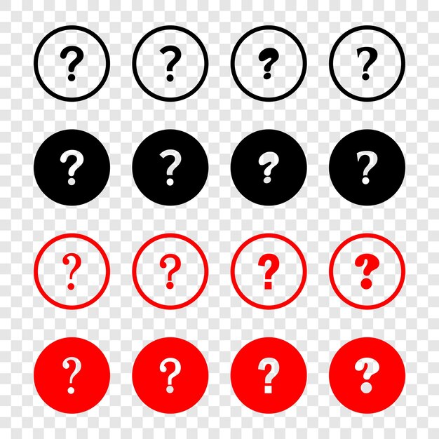 Conjunto de iconos de marca de comprobación cruz de interrogación punto de exclamación icono de información signo de preguntas y respuestas