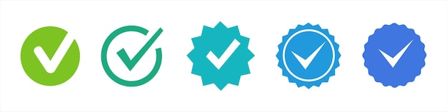 Vector conjunto de iconos de marca de verificación vector de signo de marca de verificación
