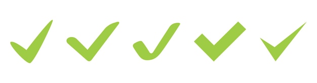 Conjunto de iconos de marca de verificación vectorial aislado sobre fondo blanco Ilustración vectorial