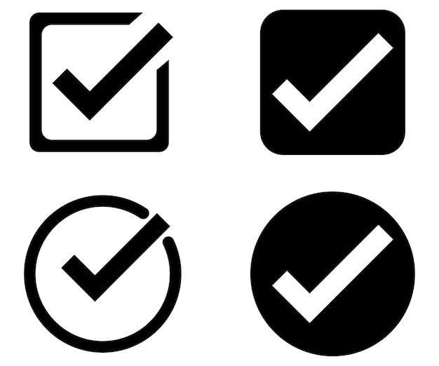 conjunto de iconos de marca de verificación