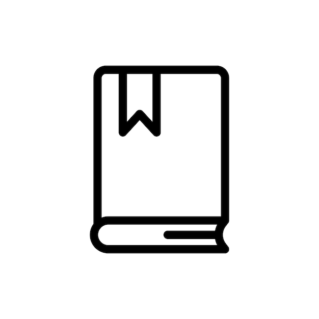 Conjunto de íconos de marcador de libros libro de estudio página favorita marca cinta símbolo vectorial en negro relleno y estilo delineado