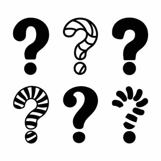 Conjunto de iconos de las marcas de pregunta