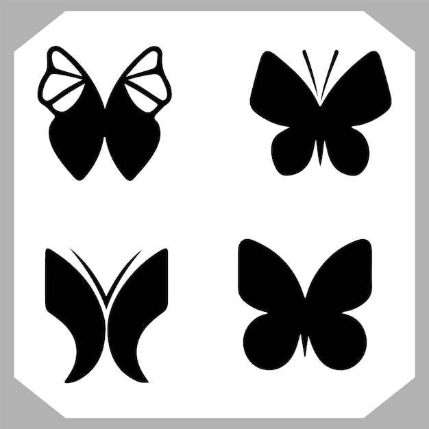Conjunto de iconos de mariposas