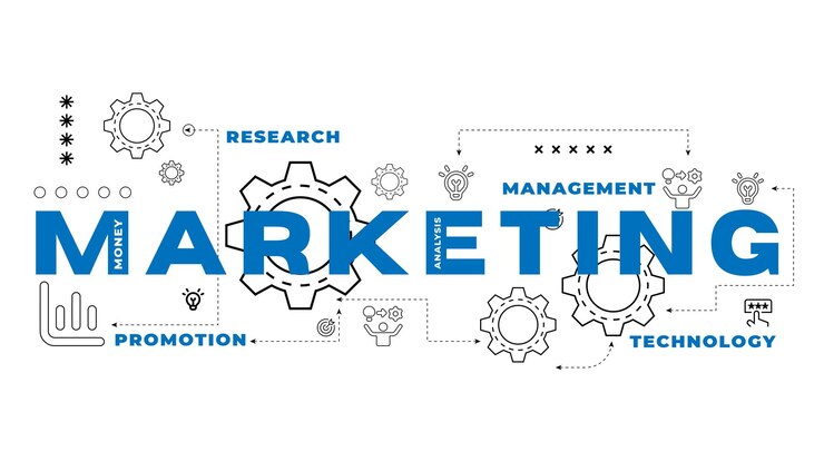 Vector conjunto de iconos de marketing digital que contiene contenido seo, sitios web, ventas en redes sociales y anuncios en línea