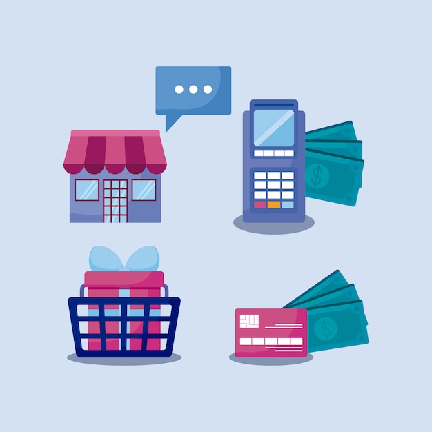 Conjunto de iconos de marketing en redes sociales