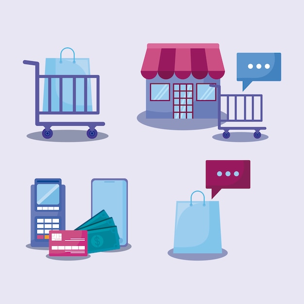 Conjunto de iconos de marketing en redes sociales