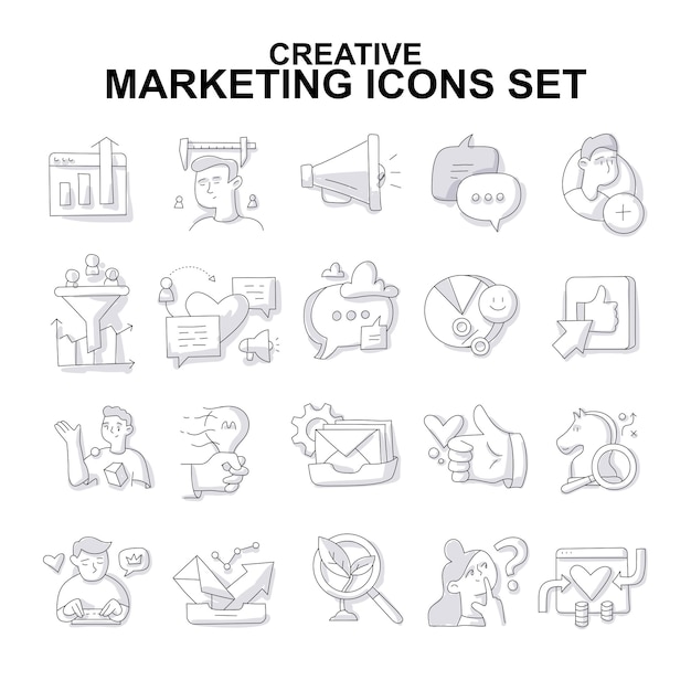 Conjunto de iconos de marketing