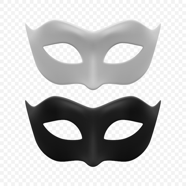 Vector conjunto de iconos de máscara facial de carnaval realista 3d vectorial máscaras para decoración de fiesta mascarada plantilla de diseño aislado de máscara para hombre o mujer fiesta de carnaval héroe secreto extraño concepto