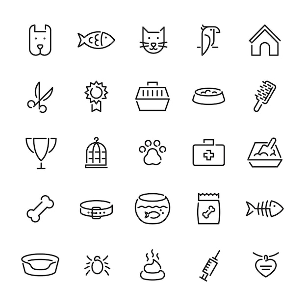 Conjunto de iconos de mascotas vectoriales