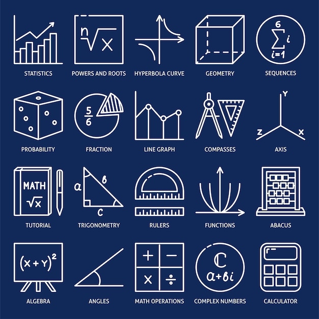 Conjunto de iconos de matemáticas