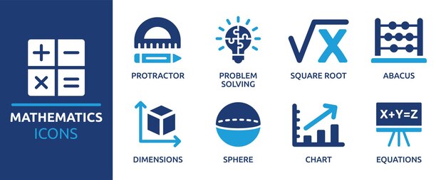 Conjunto de iconos matemáticos