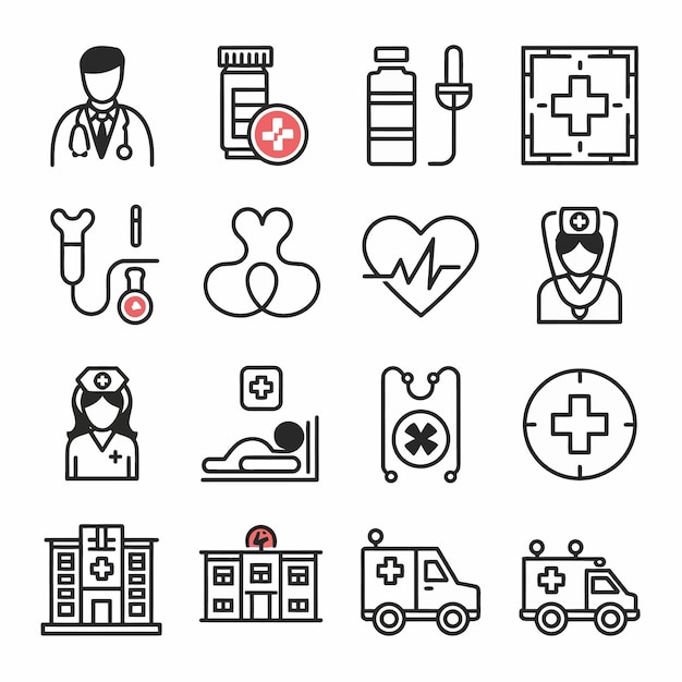 Conjunto de iconos médica