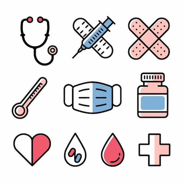 Conjunto de iconos médica