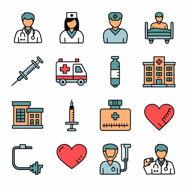 Conjunto de iconos médica