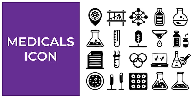 Conjunto de iconos médicos y científicos