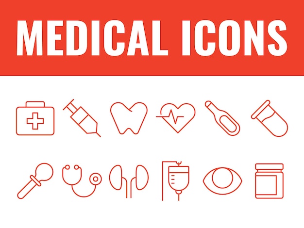 Conjunto de iconos médicos Icones de salud médica Vector de iconos de atención médica